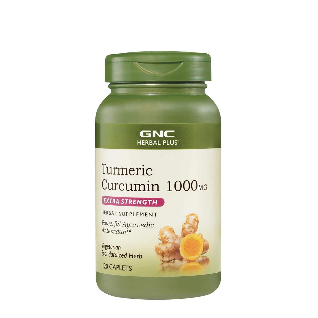 商品GNC|GNC Herbal Plus Turmeric Curcumin 1000mg Supplement, Extra Strength, Vegetarian, 120 Servings,价格¥668,第1张图片