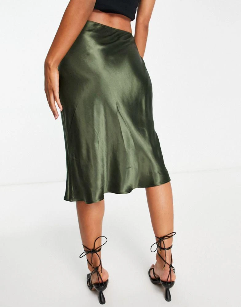 商品Topshop|Topshop 90s short midi skirt in khaki,价格¥104,第2张图片详细描述