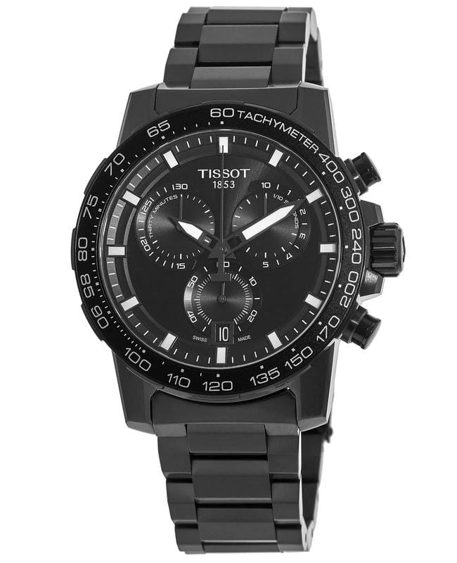商品Tissot|Tissot Supersport Chrono Black Dial Black Stainless Steel Men's Watch T125.617.33.051.00,价格¥3127,第1张图片