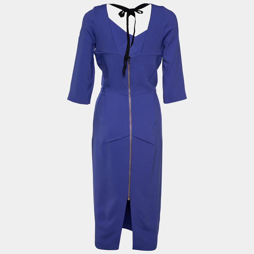 商品[二手商品] ROLAND MOURET|Roland Mouret Blue Cady Sheath Dress L,价格¥1420,第4张图片详细描述