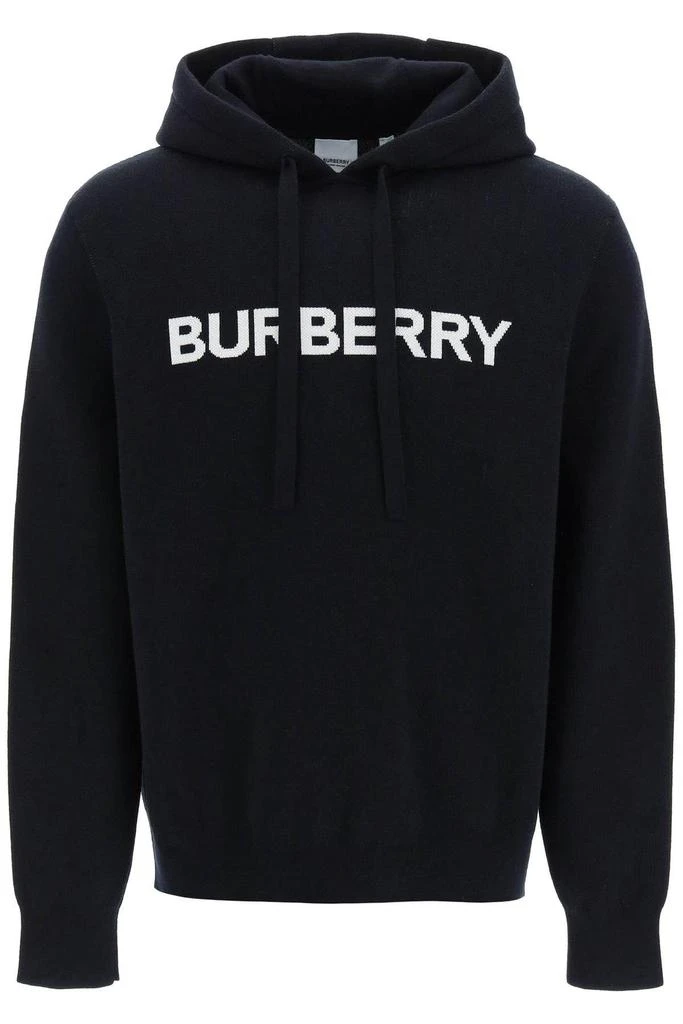 商品Burberry|HOODED PULLOVER WITH LETTERING LOGO JACQUARD,价格¥3066,第1张图片