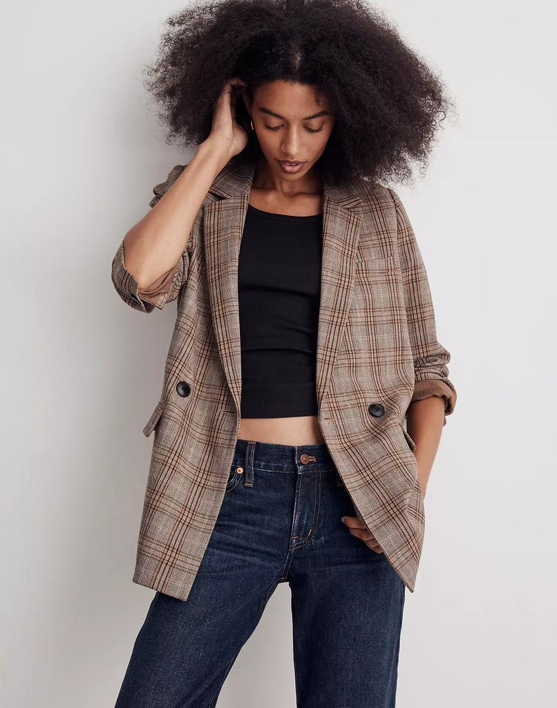 商品Madewell|Caldwell Double-Breasted Blazer in Wardlow Plaid,价格¥1406,第6张图片详细描述