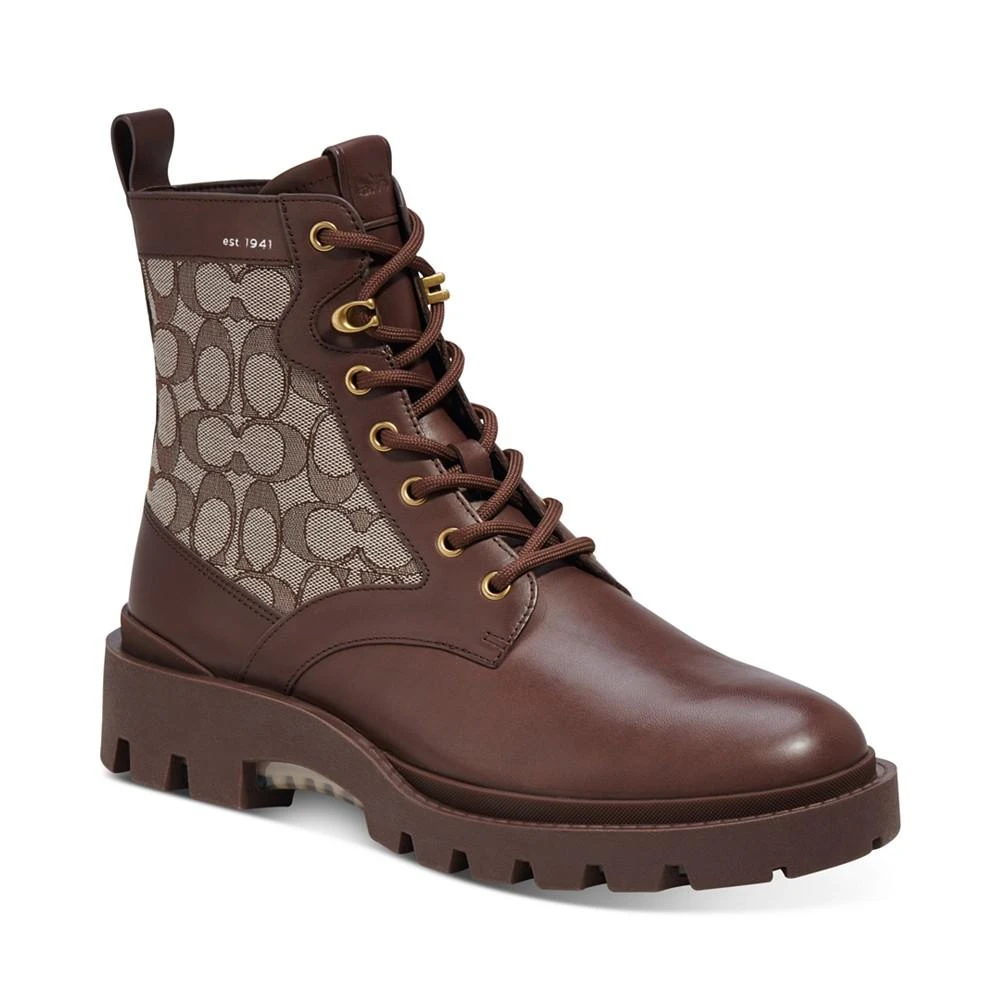 商品Coach|Men's CitySole Leather and Signature Jacquard Boot,价格¥1621,第1张图片