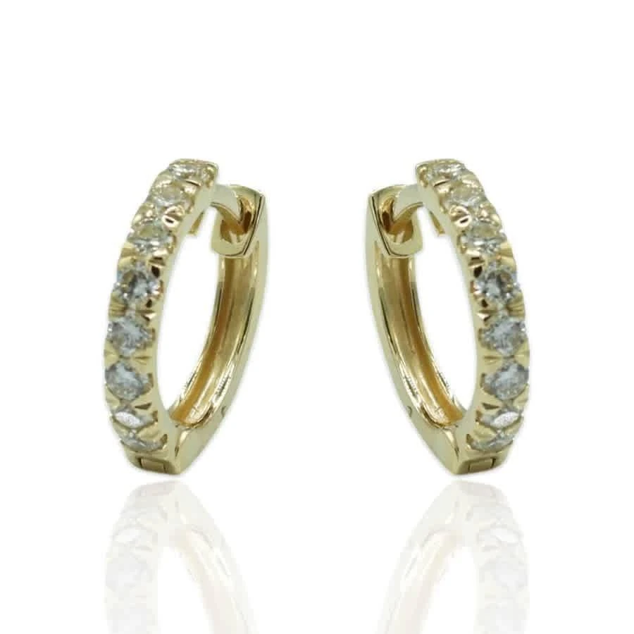 商品Tresorra|18K Yellow Gold Diamond Hoop Earrings,价格¥3936,第3张图片详细描述