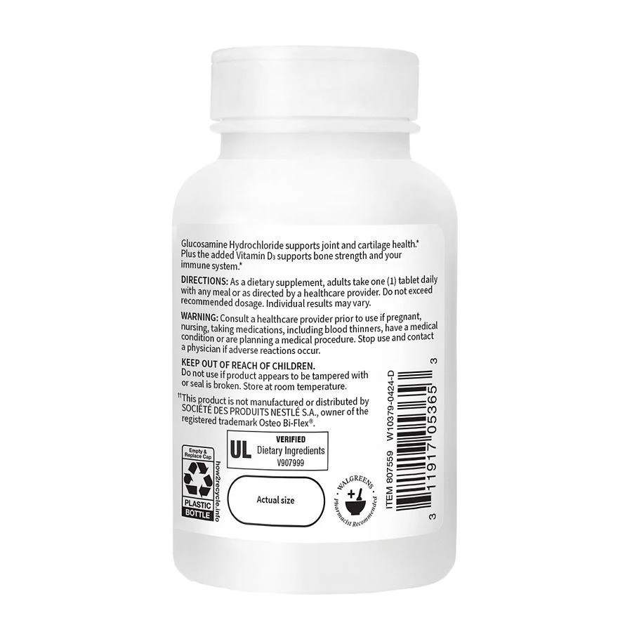 商品Walgreens Free & Pure|Glucosamine Daily Complex +D Tablets,价格¥146,第4张图片详细描述