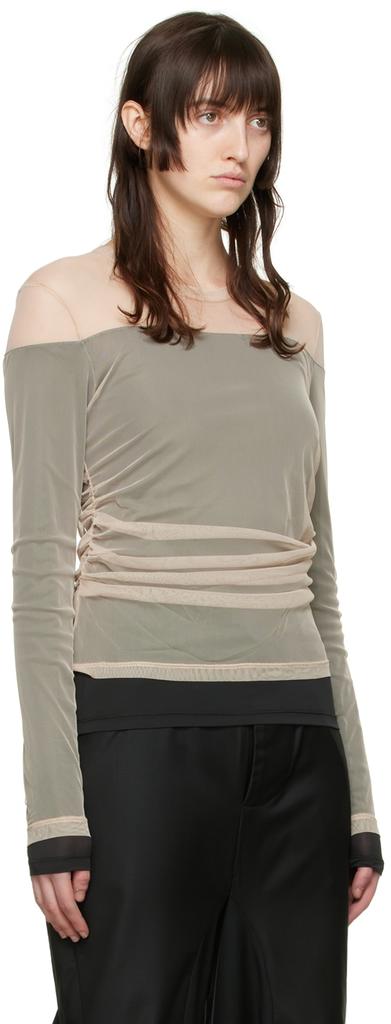 SSENSE Exclusive Beige Long Sleeve T-Shirt商品第2张图片规格展示