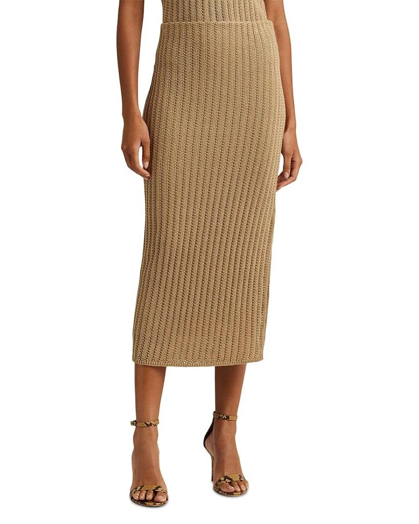 商品Ralph Lauren|Rib Knit Midi Pencil Skirt,价格¥1318,第1张图片