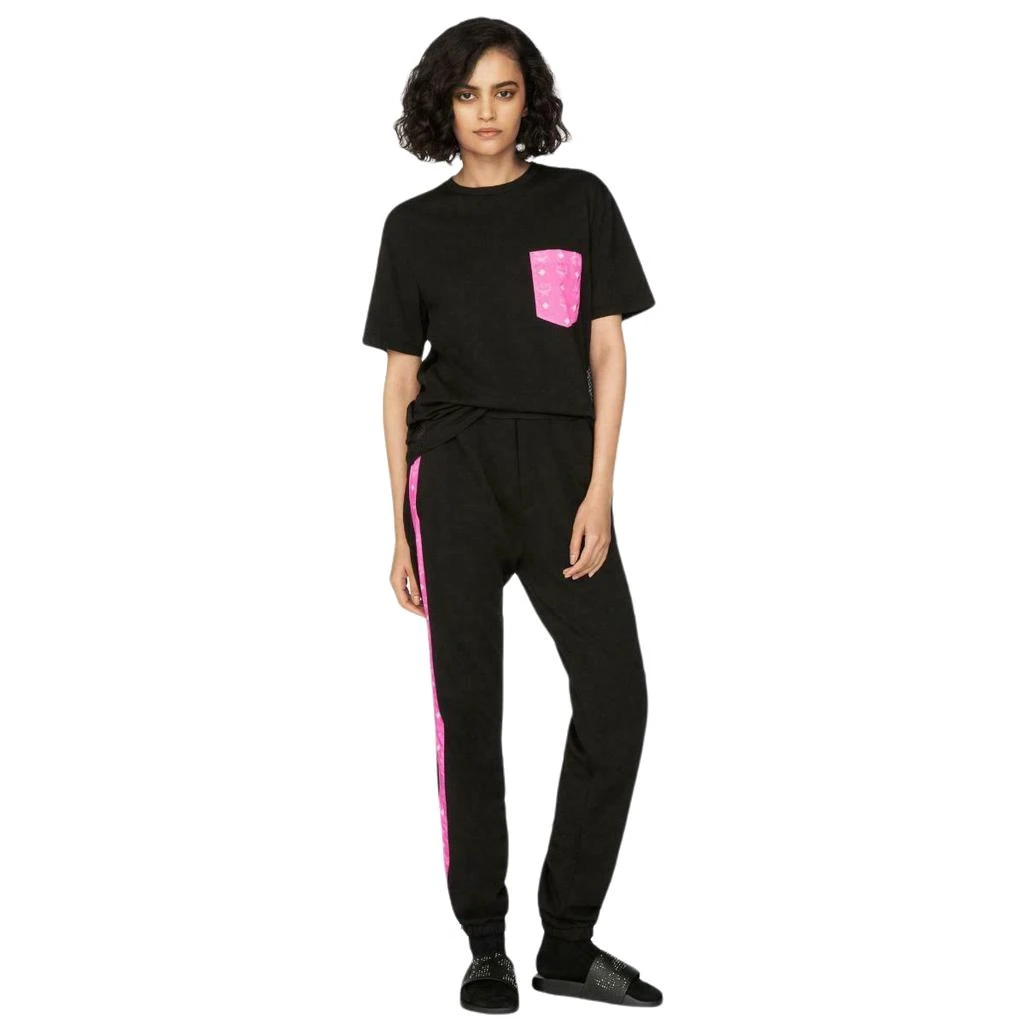 商品MCM|MCM Womens Black Cotton Mesh Sides & Pink Nylon Pocket T-shirt MFT9ALC07BK (Regular; L),价格¥2159,第1张图片