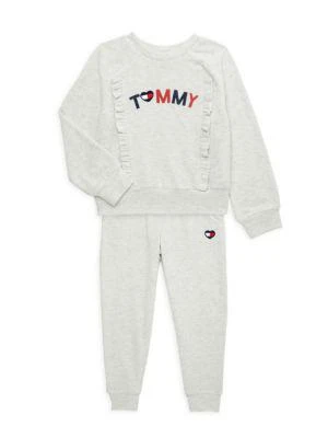 商品Tommy Hilfiger|Little Girl’s 2-Piece Hacci Ruffle Sweatshirt & Joggers Set,价格¥244,第1张图片