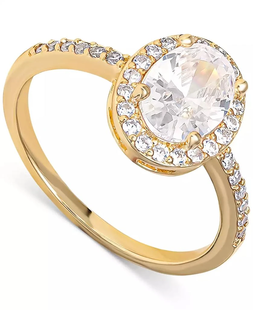 商品Giani Bernini|Cubic Zirconia Oval Halo Ring in Gold-Plated Sterling Silver, Created for Macy's,价格¥122,第1张图片