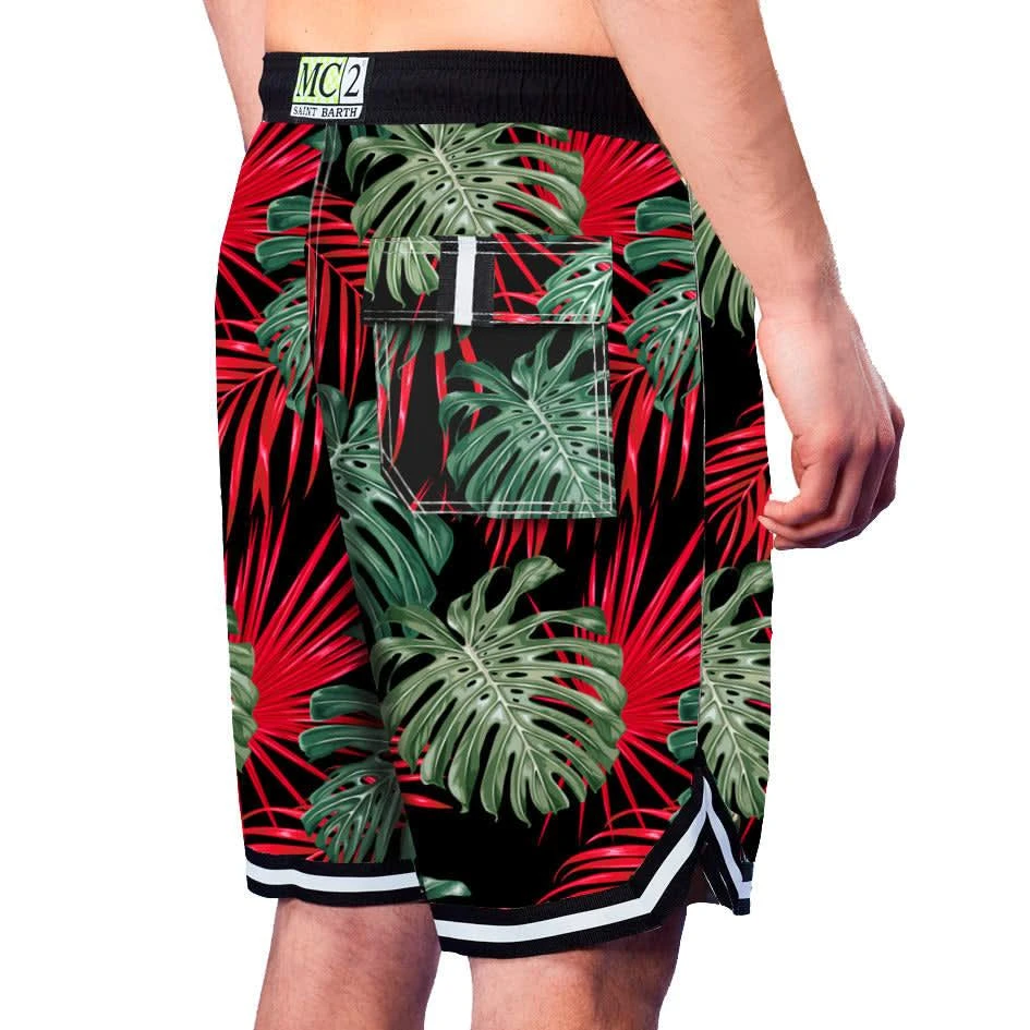 商品Mc2 Saint Barth|Tropical Print Swim Shorts Surf Style,价格¥1382,第2张图片详细描述