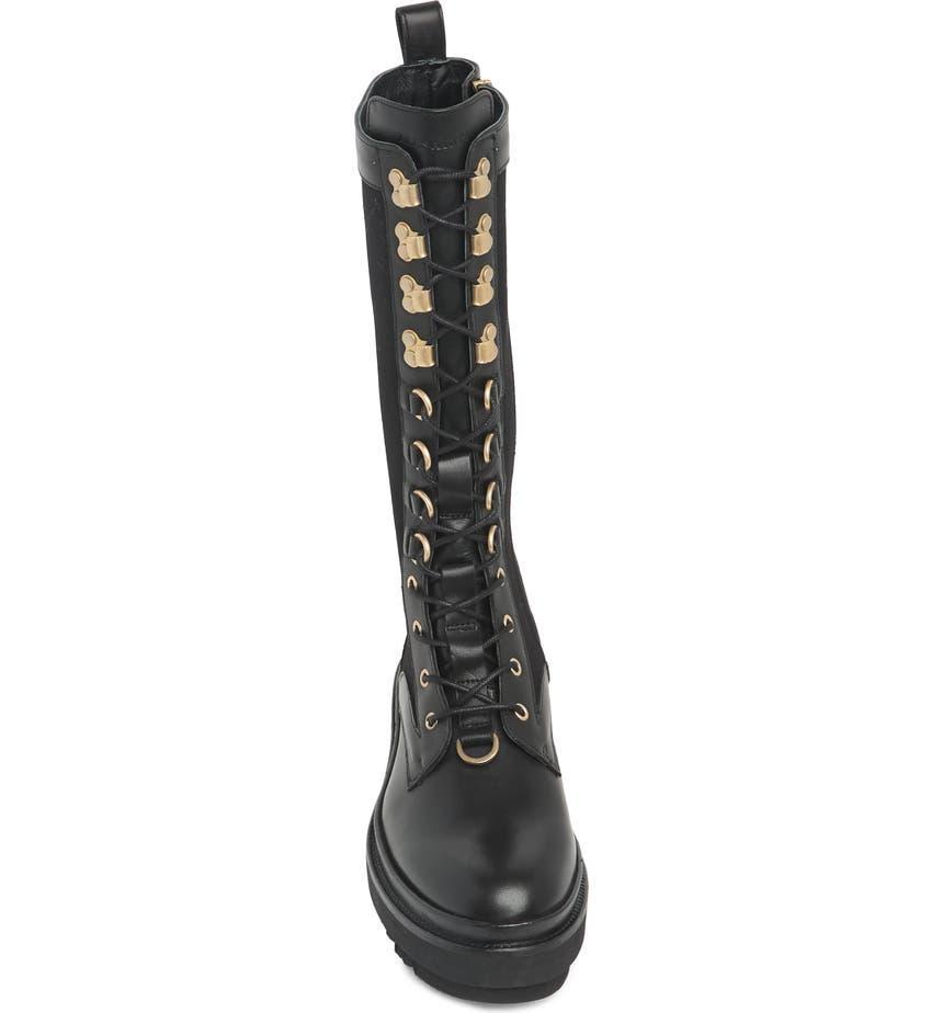 商品ALL SAINTS|Beth Leather & Canvas Tall Platform Boot,价格¥1625,第6张图片详细描述