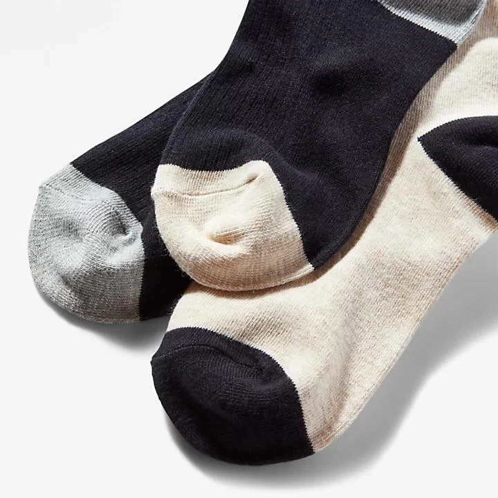 商品Timberland|3-Pack Ribbed Crew Socks for Women in Black,价格¥190,第2张图片详细描述