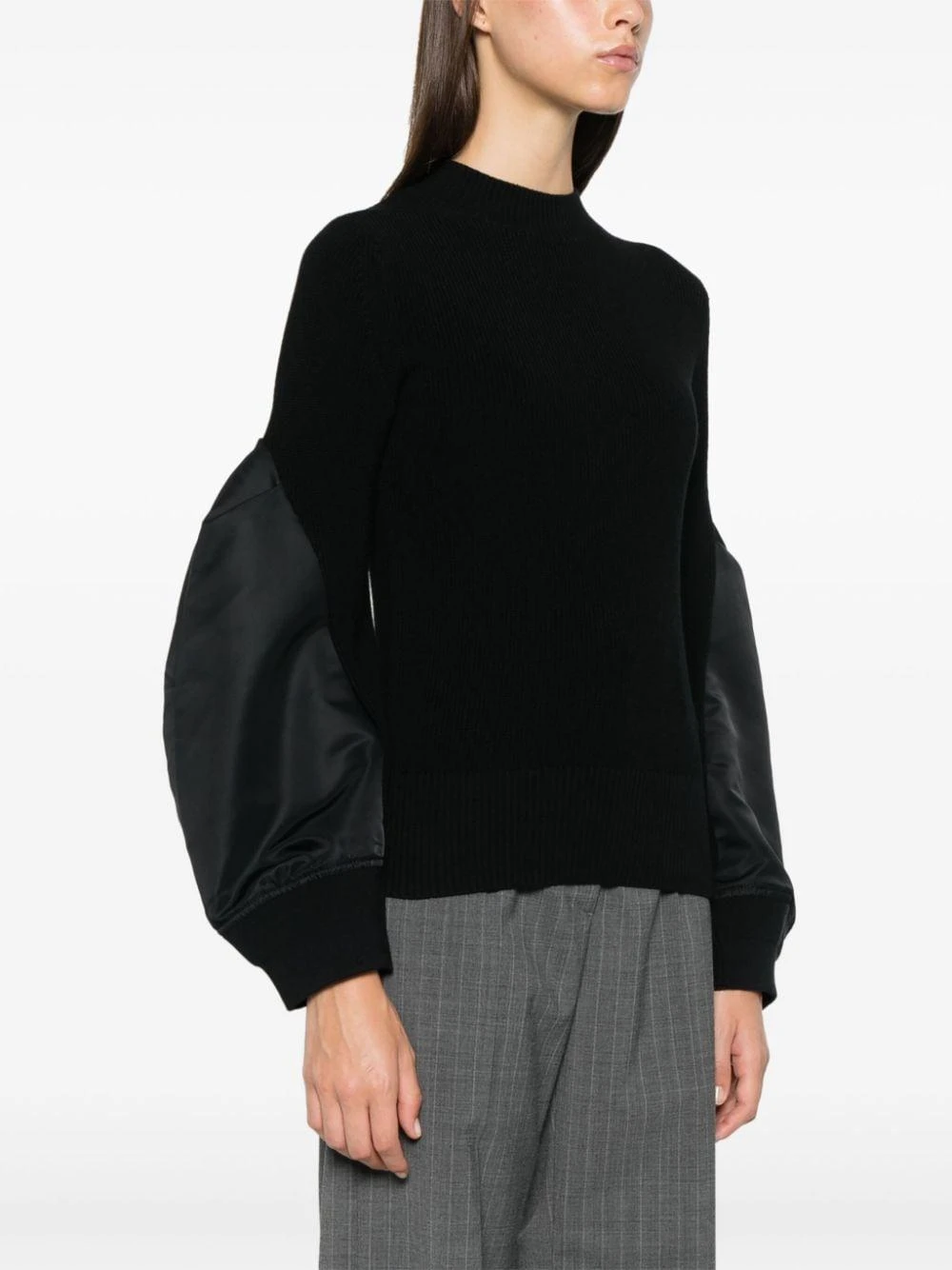 商品Sacai|Sacai 女士针织毛衣 2407522001 黑色,价格¥4308,第4张图片详细描述