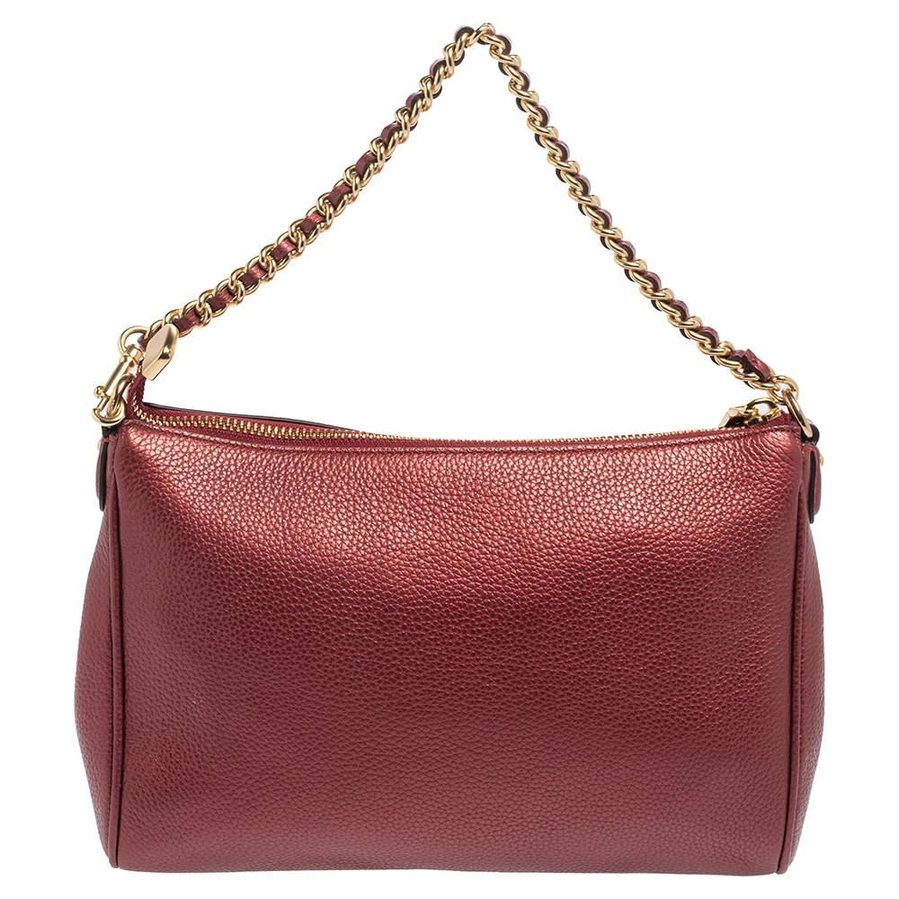 商品[二手商品] Coach|Coach Burgundy Leather Chain Baguette Bag,价格¥1056,第4张图片详细描述