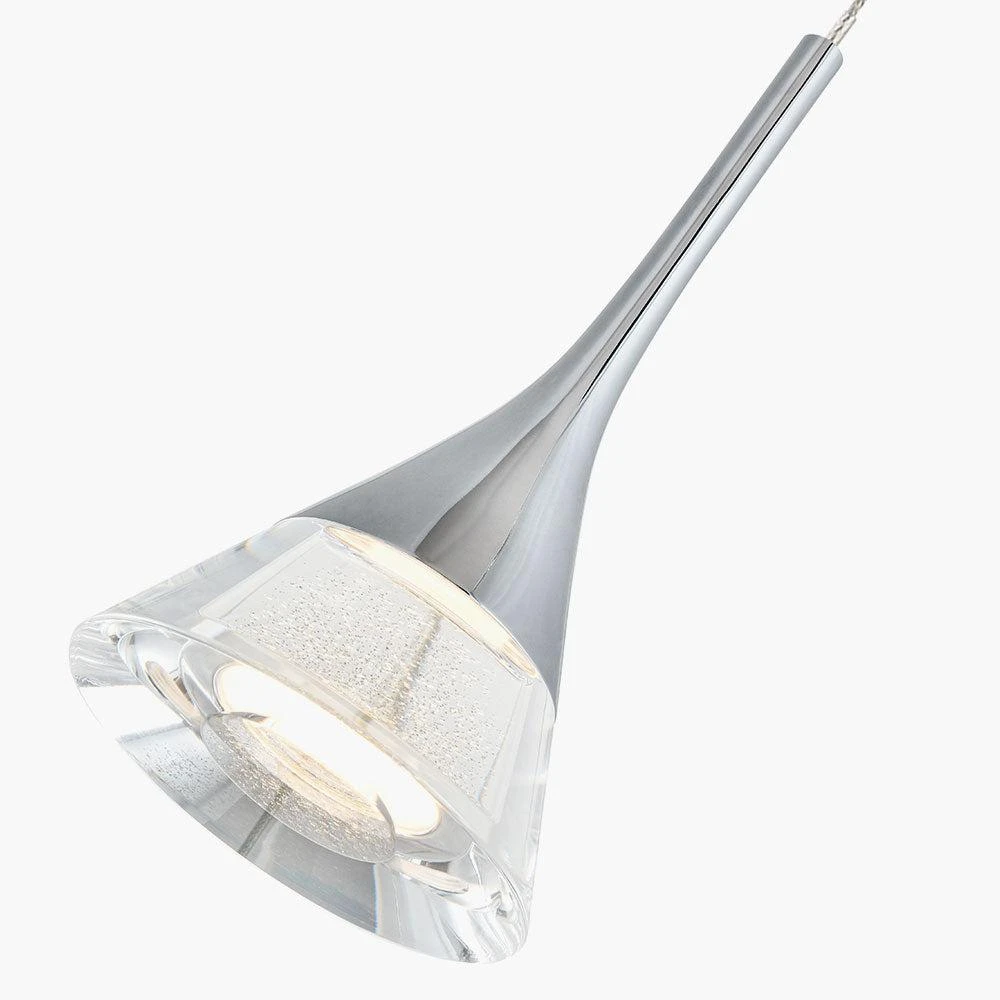 商品VONN Lighting|Amalfi VAC3215CH 5-Light Integrated LED Chandelier Lighting Fixture with Cone Shades, Polished Chrome,价格¥3557,第4张图片详细描述