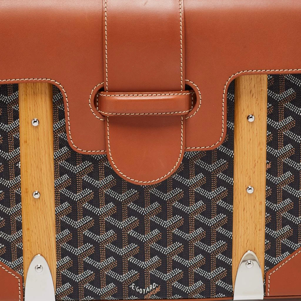 商品[二手商品] Goyard|Goyard Brown Goyardine Coated Canvas and Leather Saigon MM Top Handle Bag,价格¥24388,第5张图片详细描述