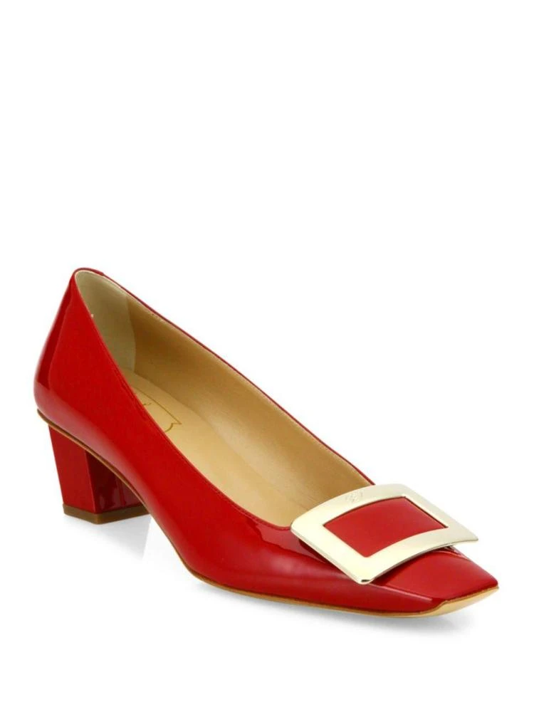 商品Roger Vivier|Decollette Belle Vivier Patent Leather Pumps,价格¥5444,第1张图片