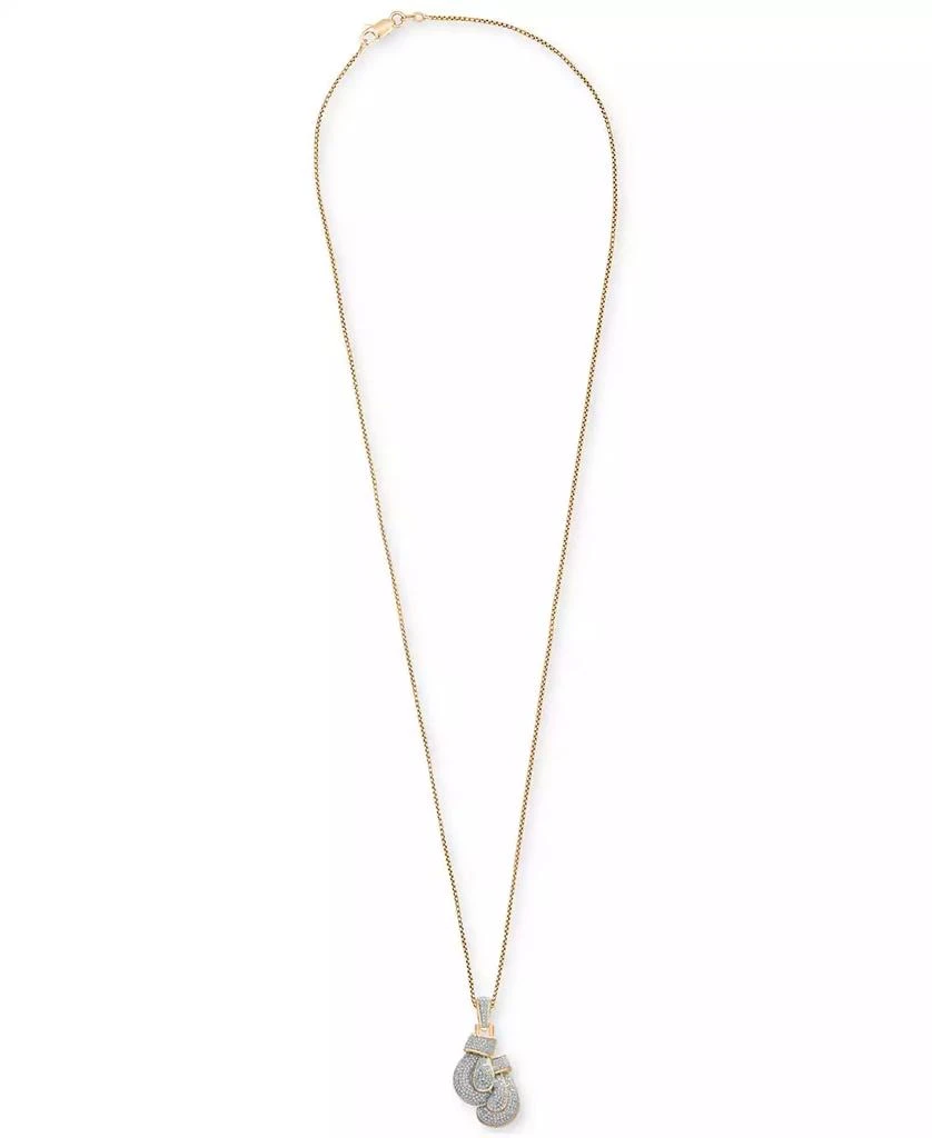 商品Macy's|Men's Diamond Boxing Gloves 22" Pendant Necklace (1/2 ct. t.w.) in 14k Gold-Plated Sterling Silver,价格¥7001,第3张图片详细描述