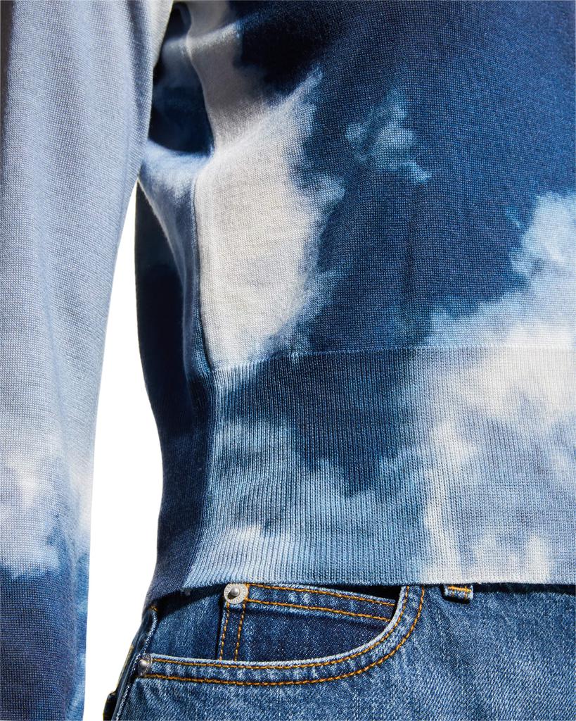 Cloud Print Wool-Silk Crop Cardigan商品第7张图片规格展示