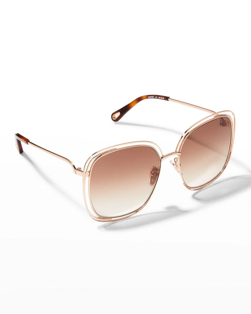 商品Chloé|Cutout Square Metal Sunglasses,价格¥1715,第1张图片