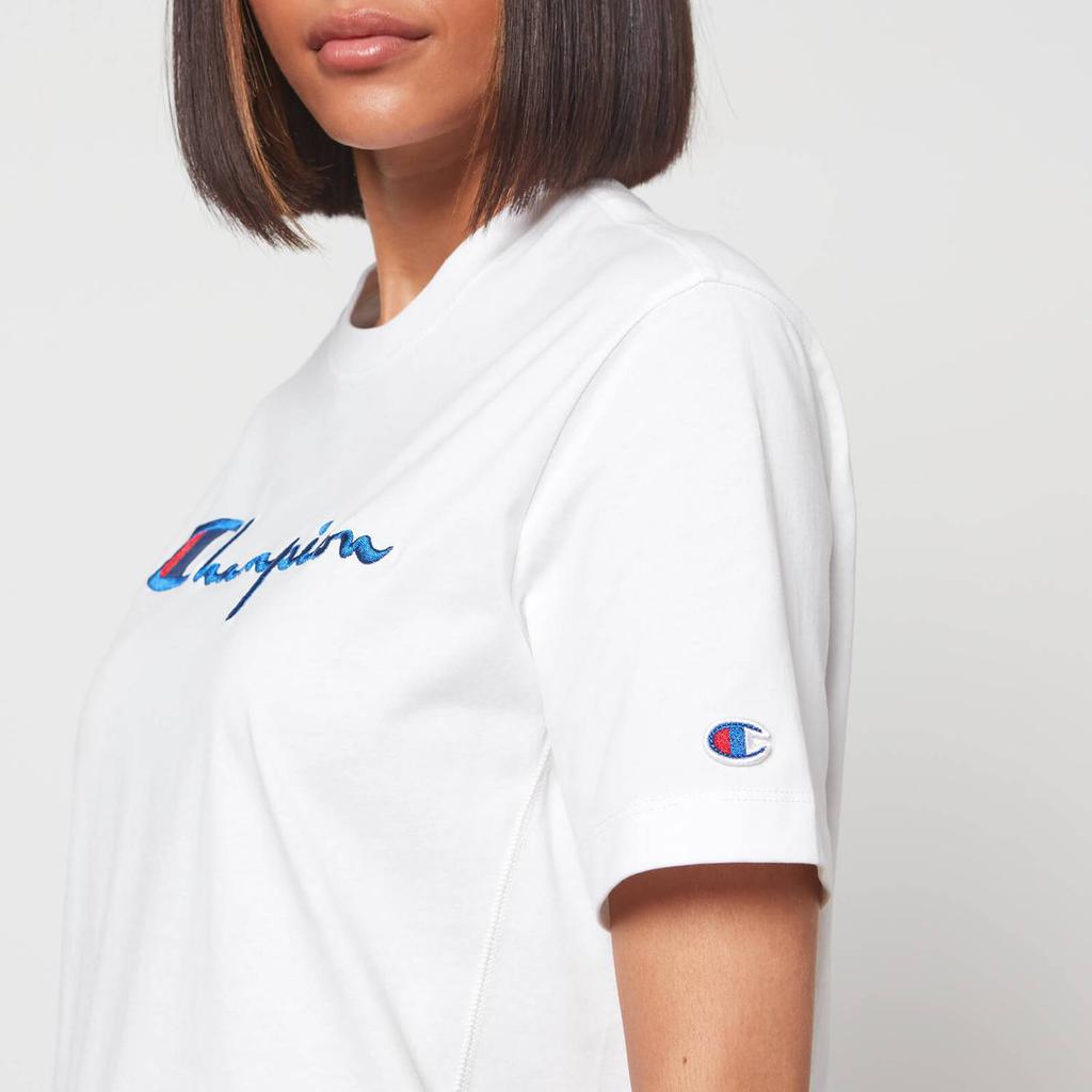 Champion Women's Regular Large Logo T-Shirt - White商品第4张图片规格展示