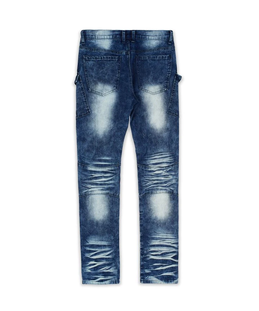 商品Reason Clothing|Dwayne Clean Multi Pocket Utility Cargo Denim - Icy Blue,价格¥253,第3张图片详细描述