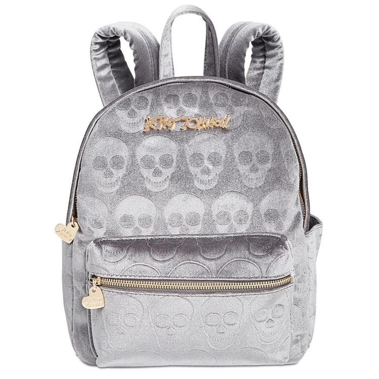 商品Betsey Johnson|Small Velvet Skull Backpack,价格¥727,第1张图片