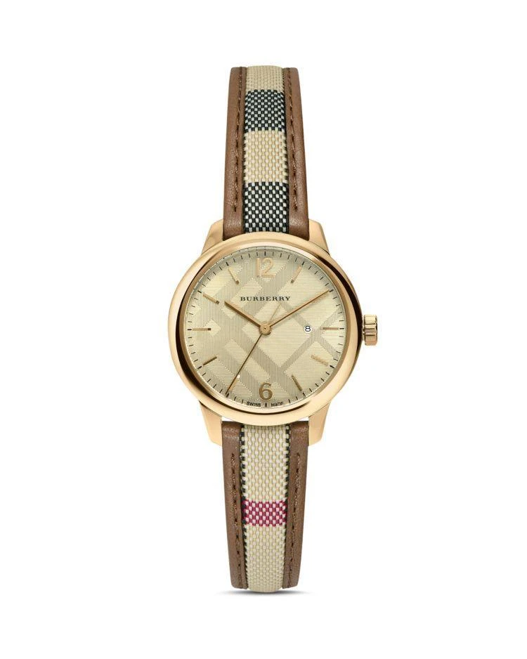 商品Burberry|Check Strap Watch, 32mm,价格¥3622,第1张图片