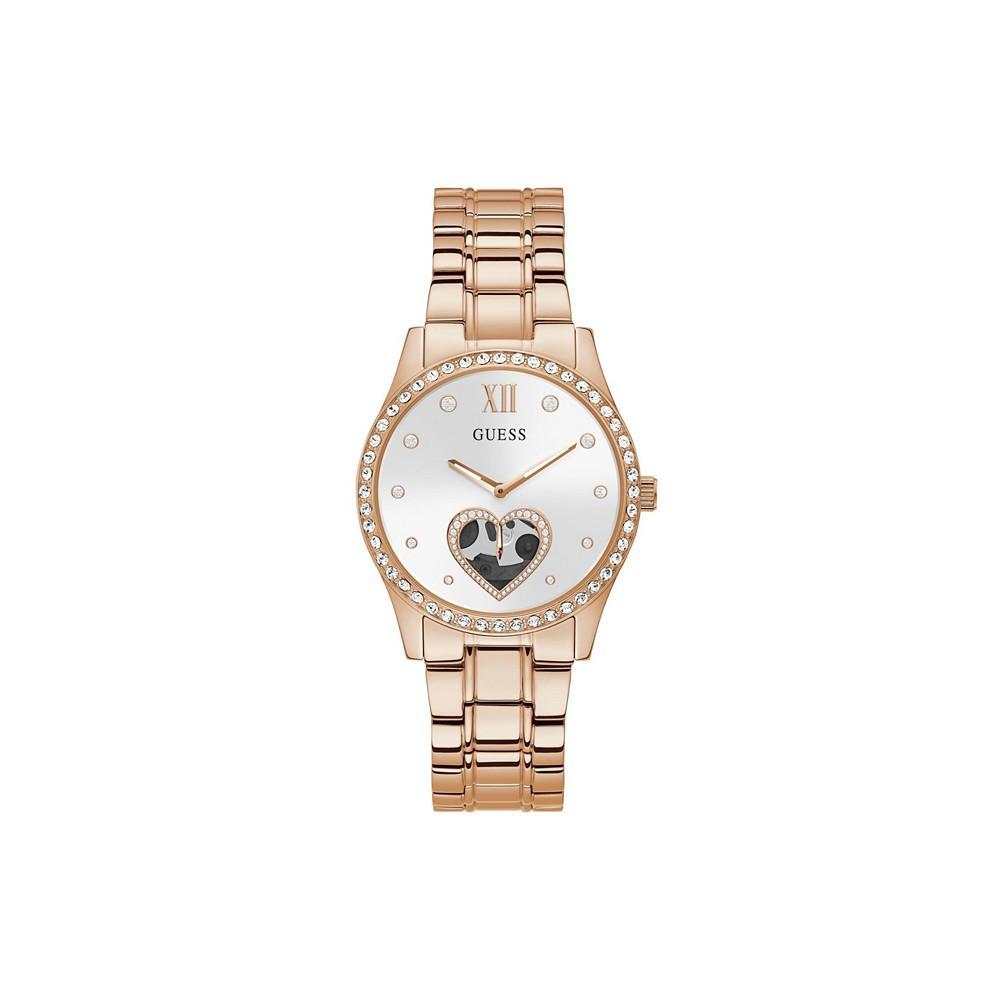 商品GUESS|Women's Rose Gold-Tone Stainless Steel Bracelet Watch 38mm,价格¥1003,第1张图片