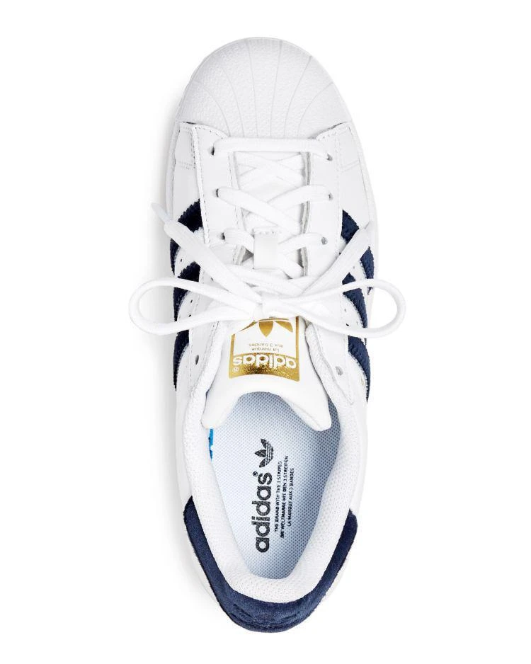 商品Adidas|Women's Superstar Leather & Velvet Lace Up Sneakers,价格¥593,第3张图片详细描述