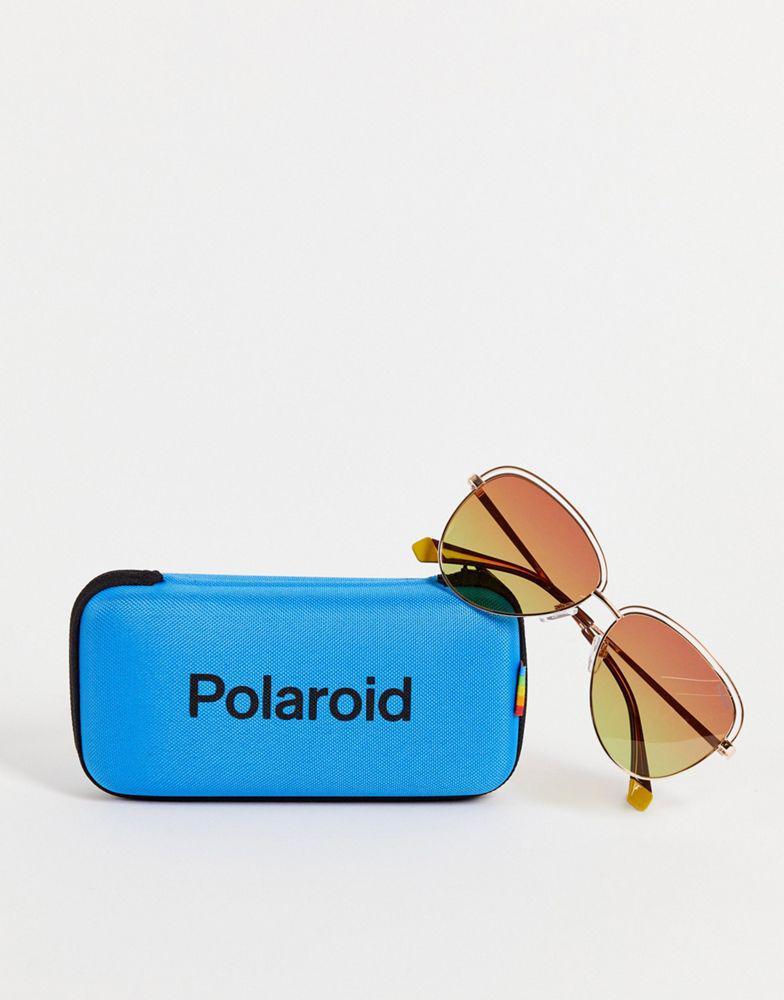 商品Polaroid|Polaroid metal frame cat eye sunglasses in orange PLD 4102/S,价格¥159,第6张图片详细描述