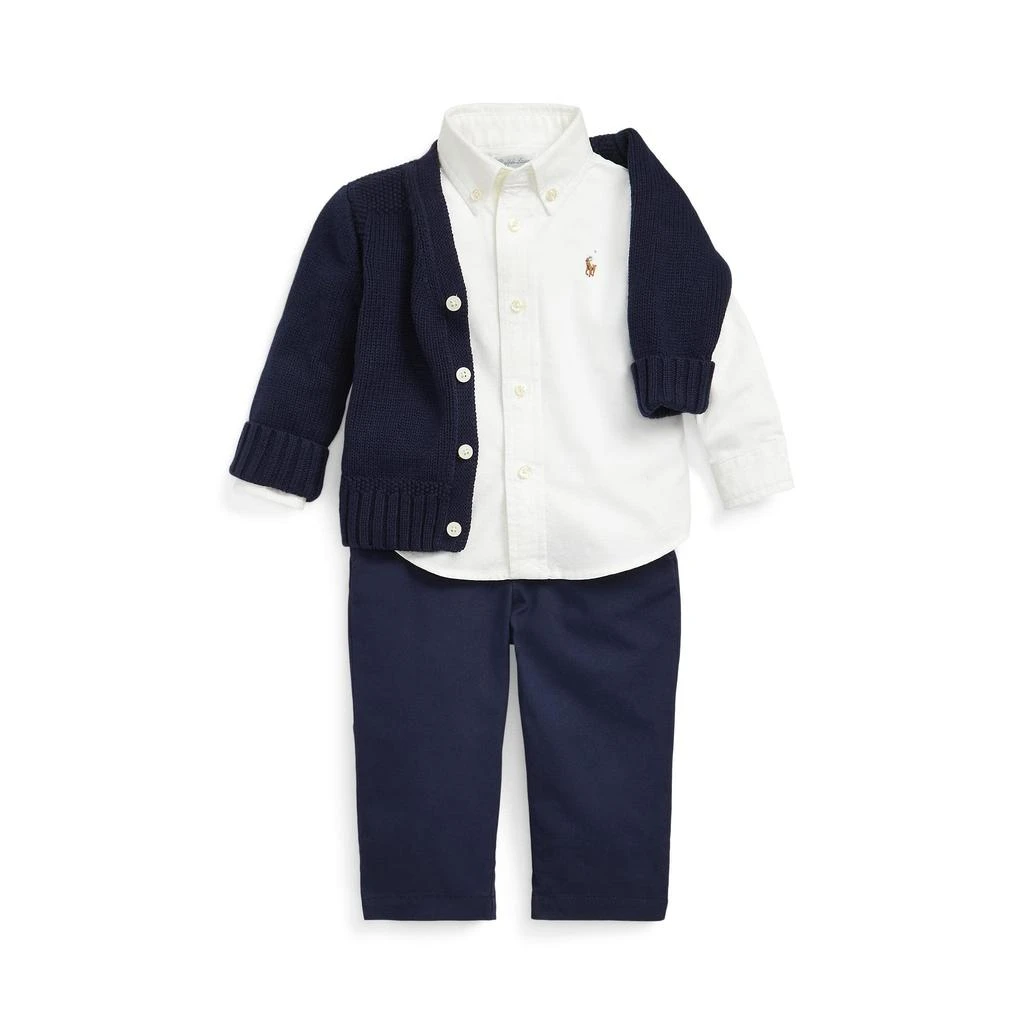 商品Ralph Lauren|Combed Cotton V-Neck Cardigan (Infant),价格¥364,第3张图片详细描述