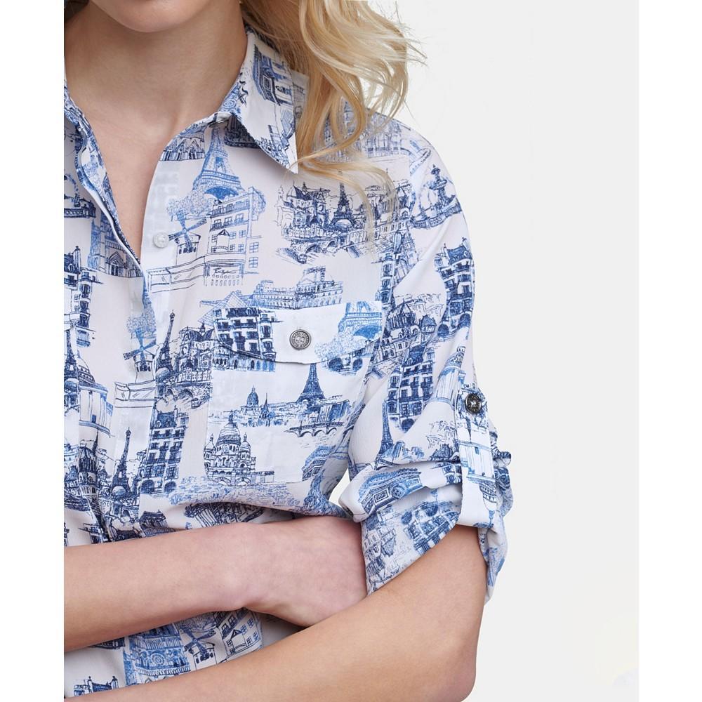 商品Karl Lagerfeld Paris|Women's Whimsical Button-Up Blouse,价格¥517,第5张图片详细描述