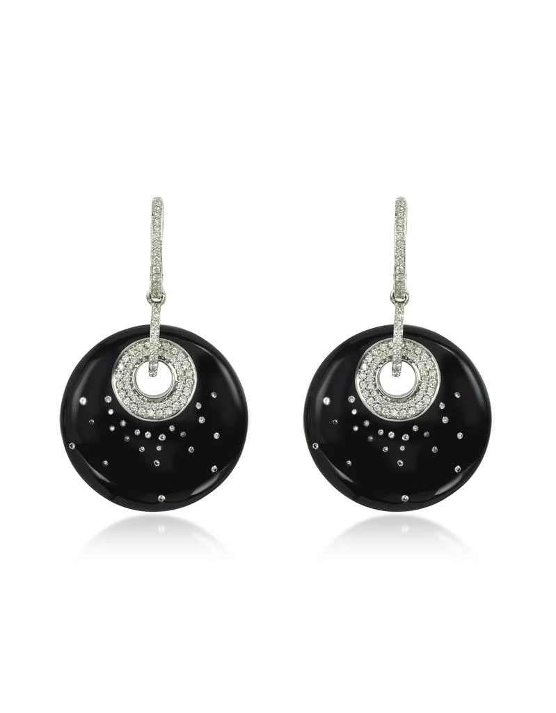 商品Rosato 洛萨朵|White Gold Diamonds and Black Enamel Fenice Earrings,价格¥8053,第1张图片