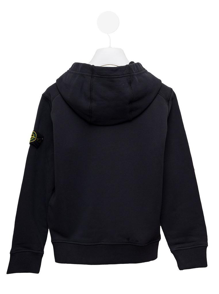 商品Stone Island Junior|Stone Island Junior Blue Cotton Hoodie With Logo Stone Island Kids Boy,价格¥1269,第4张图片详细描述