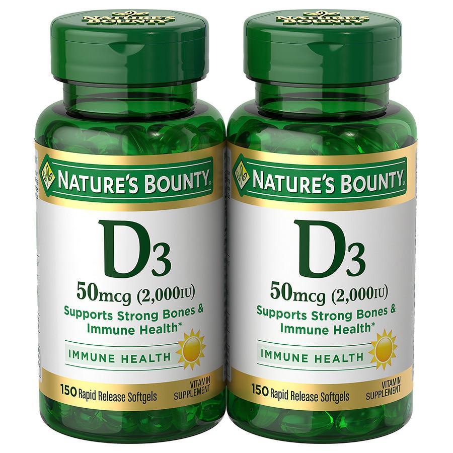 商品Nature's Bounty|Vitamin D3 2000 IU Softgels, Twin Pack,价格¥187,第1张图片