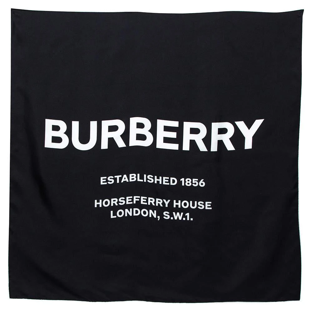 商品[二手商品] Burberry|Burberry Black Inverse Horseferry Print Satin Silk Scarf,价格¥1830,第1张图片