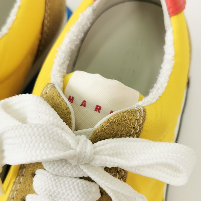 MARNI 女士黄棕拼色休闲风格麂皮混纺面料运动鞋 SNZW006402-P2970-ZL957商品第2张图片规格展示