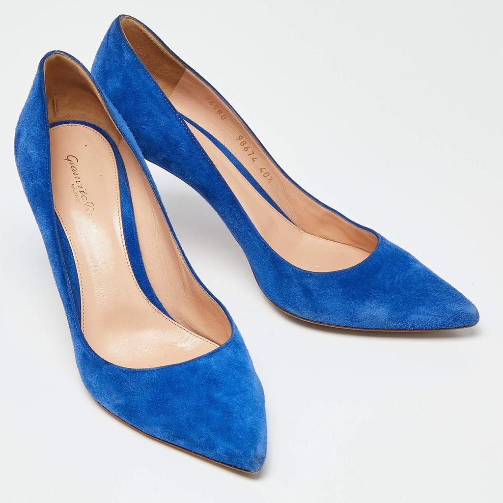 美品　Gianvito Rossi　ライトブルー スエード 　24cm 美品 Gianvito Rossi ライトブルー スエード 24cm