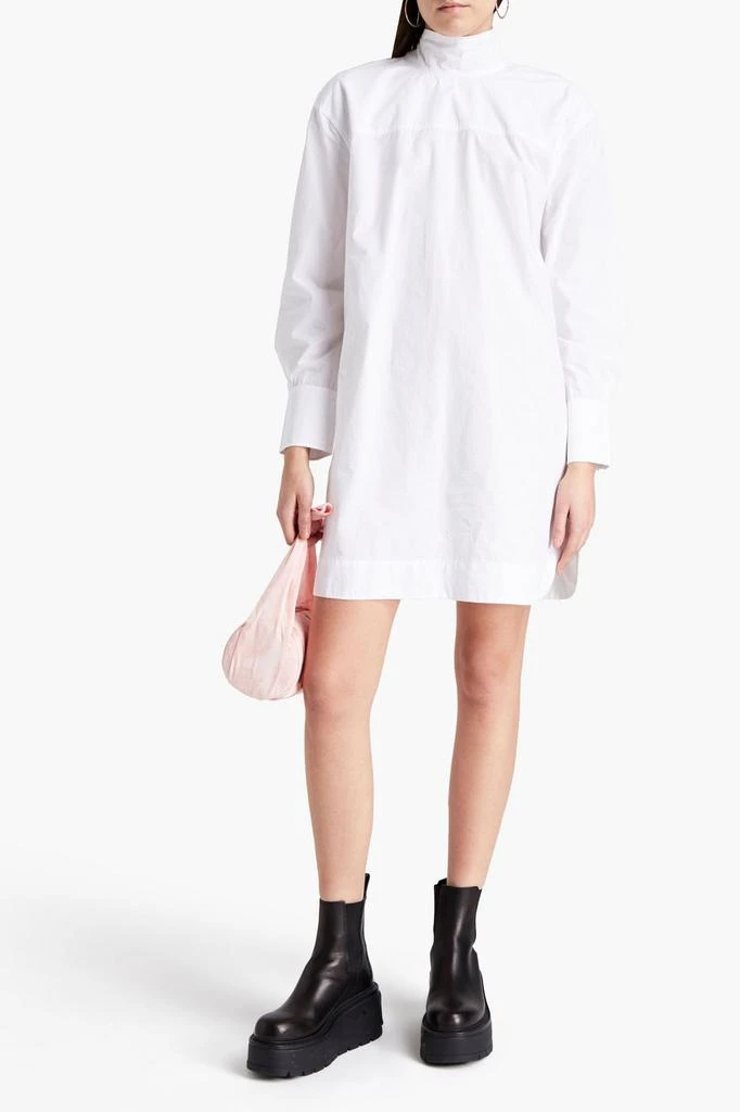 商品Ganni|Cutout embroidered organic cotton-poplin mini dress,价格¥609,第2张图片详细描述