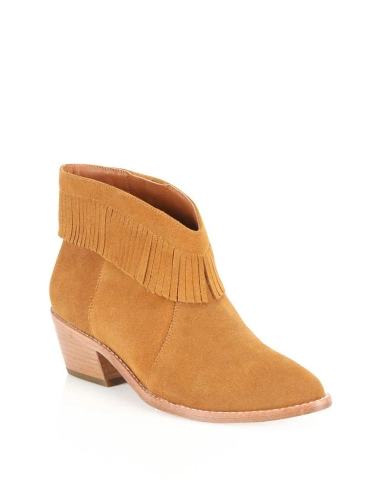 商品Joie|Makena Fringed Suede Block Heel Booties,价格¥1005,第1张图片