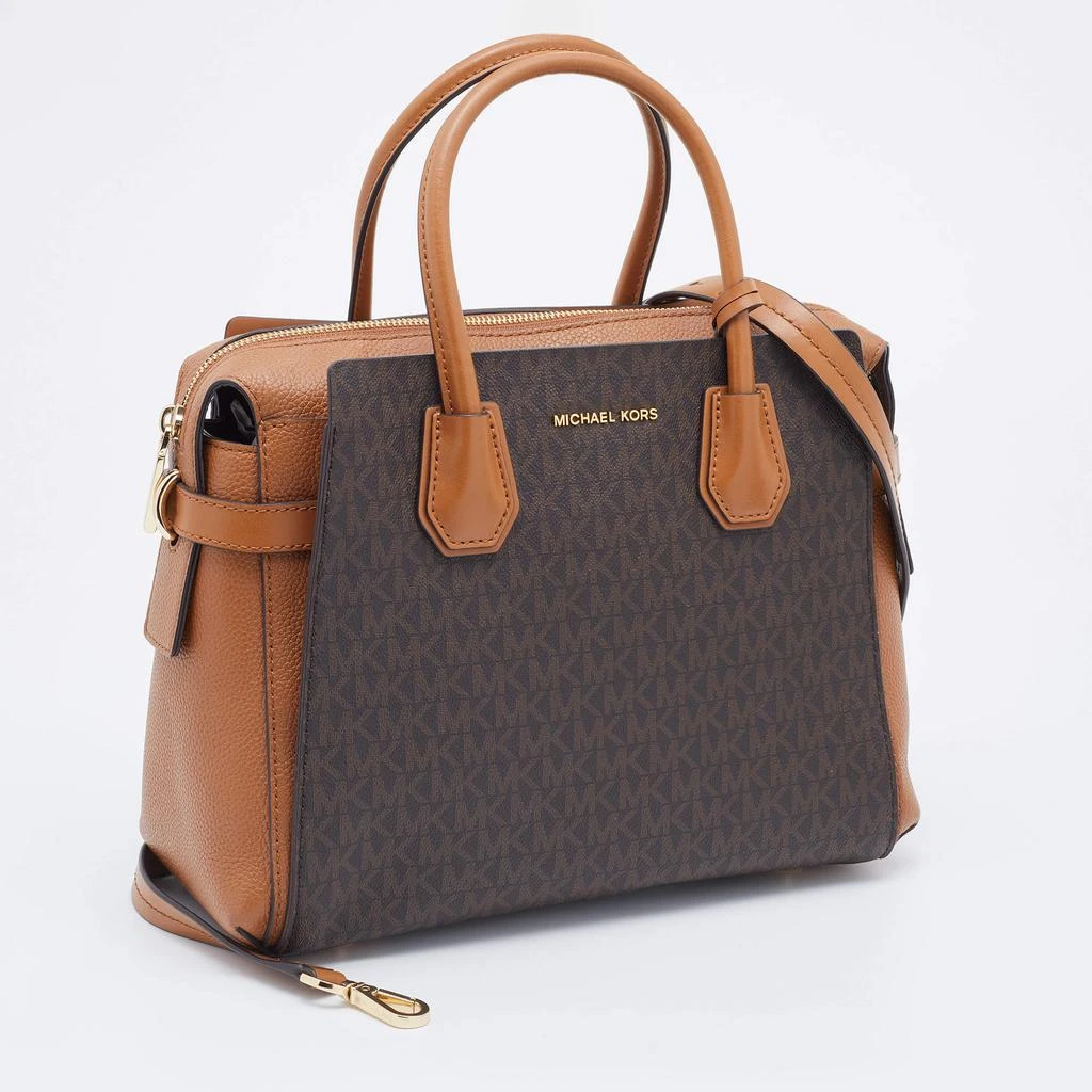 商品[二手商品] Michael Kors|Michael Kors Brown Signature Coated Canvas and Leather Belted Mercer Satchel,价格¥1303,第3张图片详细描述