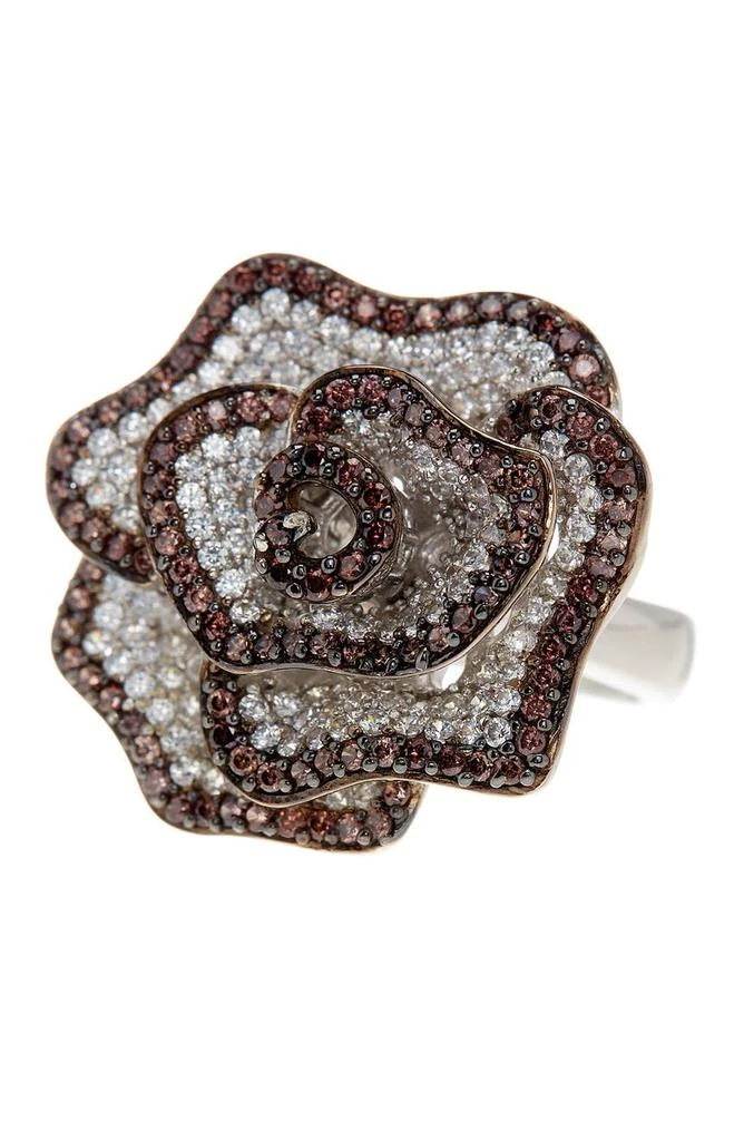 商品Suzy Levian|Sterling Silver Pavé Cubic Zirconia Flower Ring,价格¥1081,第1张图片
