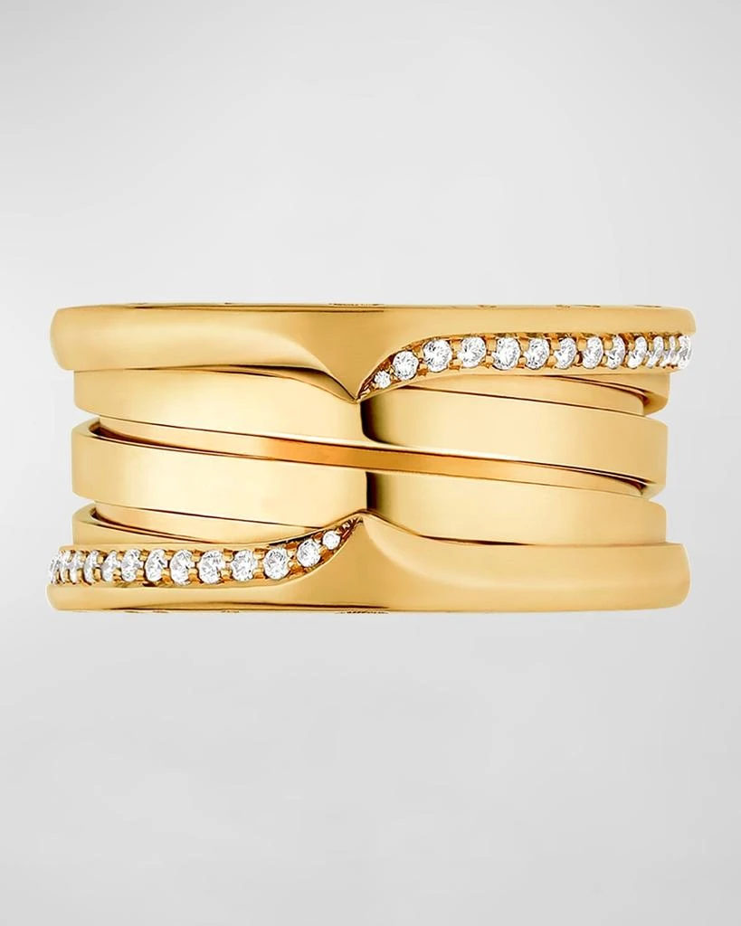 商品BVLGARI|B.Zero1 18K Gold 3-Band Wave Ring with Diamonds, EU 51 / US 5.75,价格¥37634,第3张图片详细描述