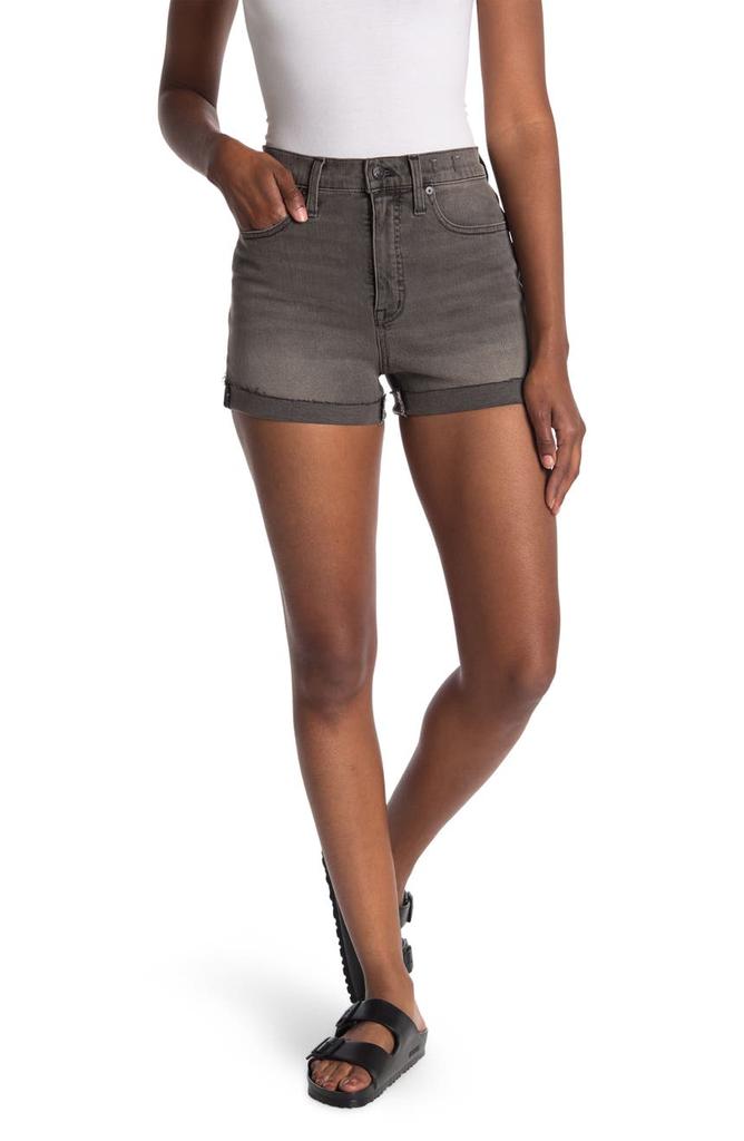 High Rise Cuffed Denim Shorts商品第1张图片规格展示