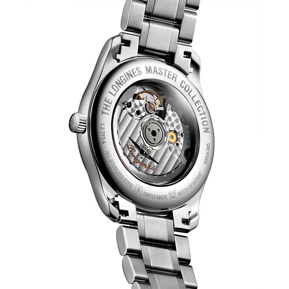 Men's Swiss Automatic Silver-Tone Stainless Steel Bracelet Watch 40mm商品第2张图片规格展示