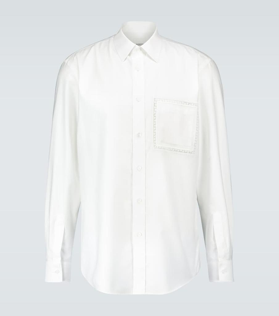 棉质蕾丝细节牛津长袖衬衫商品第1张图片规格展示