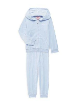 商品Juicy Couture|Little Girl's 2-Piece Velour Zip Up Hoodie & Joggers Set,价格¥188,第1张图片