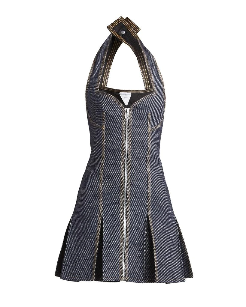 商品Bottega Veneta|Zip-Front Denim Twill Halter Mini Dress,价格¥5679,第2张图片详细描述